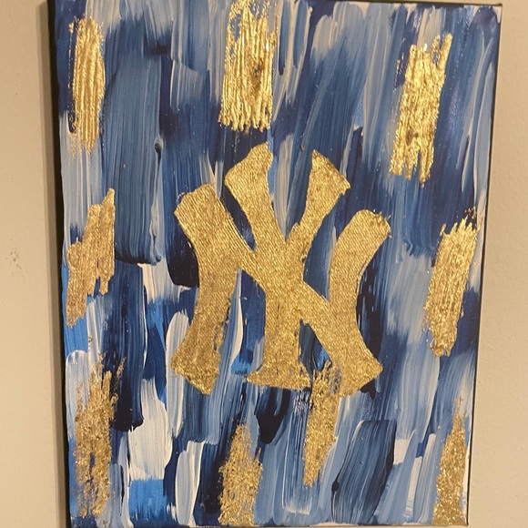 Handmade Blue and gold Yankees canvas - Picture 6 of 6